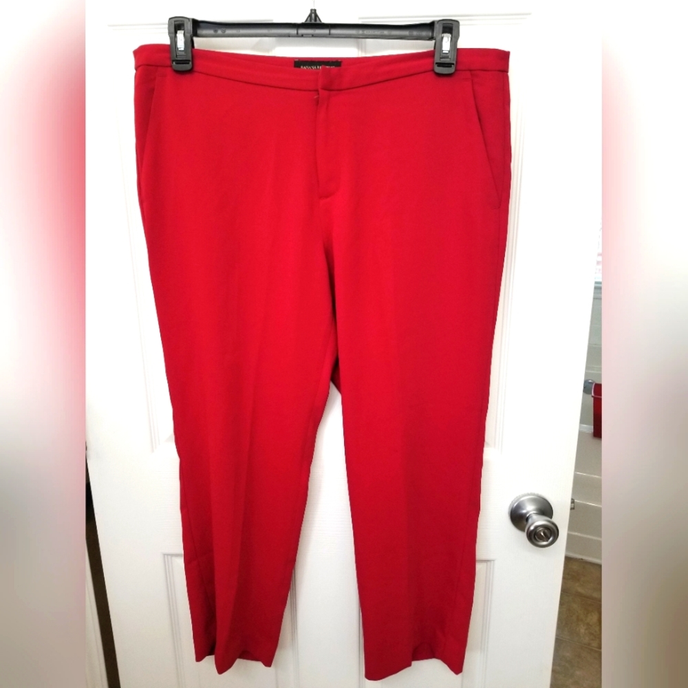 Banana Republic cropped polyester pants Red